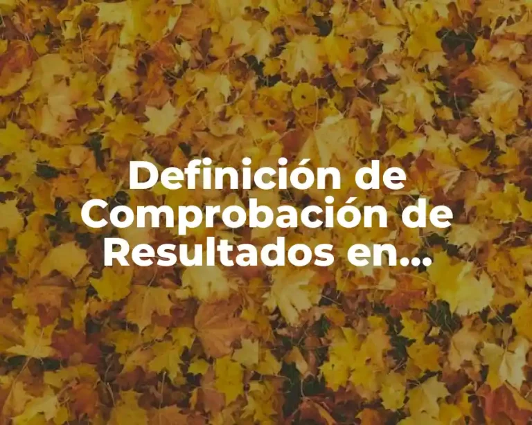 Definición de Comprobación de Resultados en Matemáticas