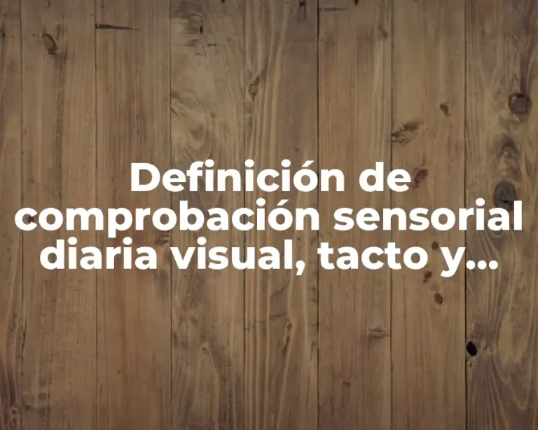 Definición de comprobación sensorial diaria visual, tacto y olfato