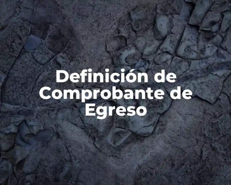 Definición de Comprobante de Egreso