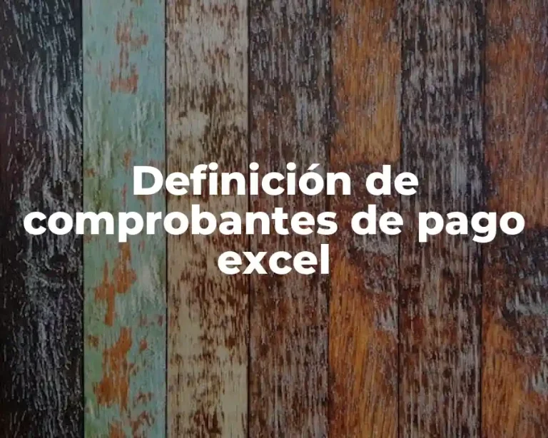 Definición de comprobantes de pago excel