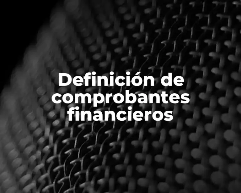 Definición de comprobantes financieros