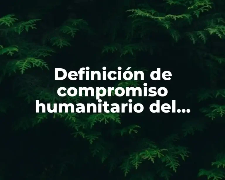 Definición de compromiso humanitario del hombre