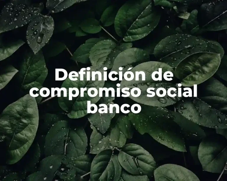 Definición de compromiso social banco