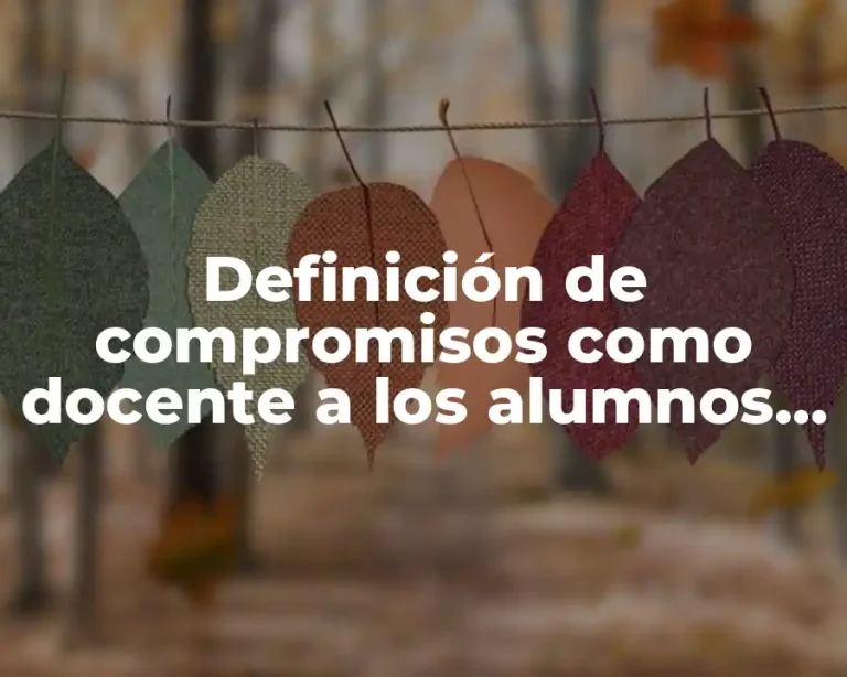 Definición de compromisos como docente a los alumnos en rezago