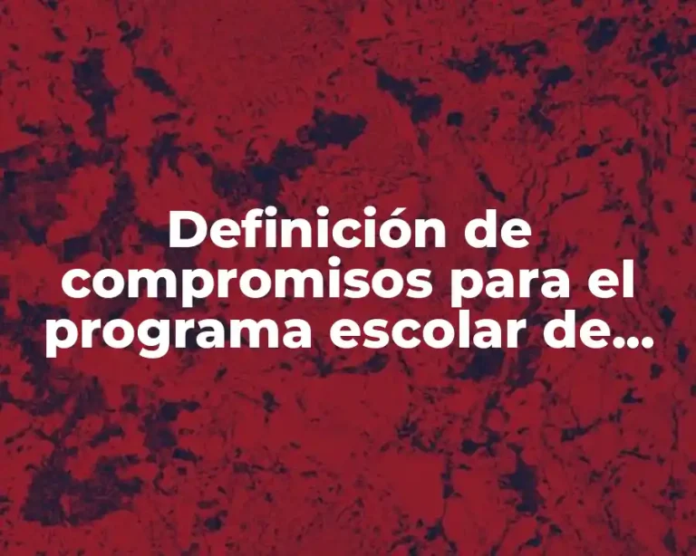 Definición de compromisos para el programa escolar de mejora continua