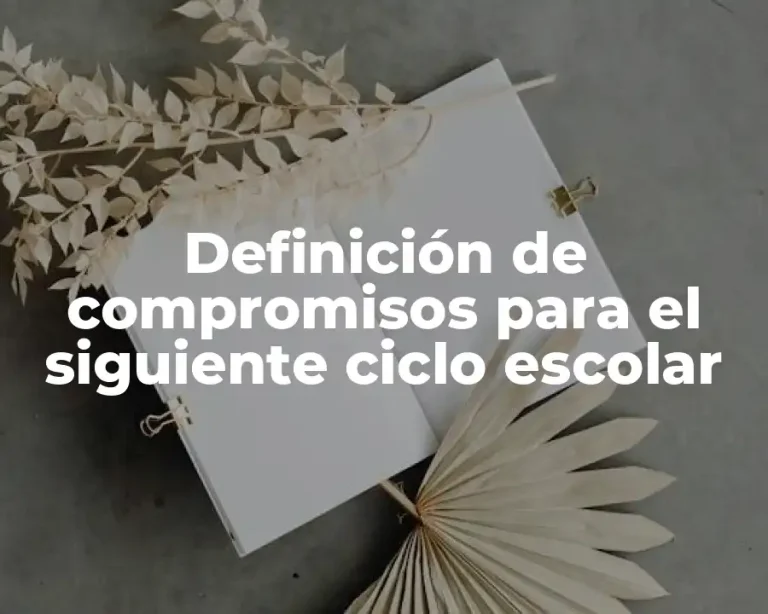 Definición de compromisos para el siguiente ciclo escolar