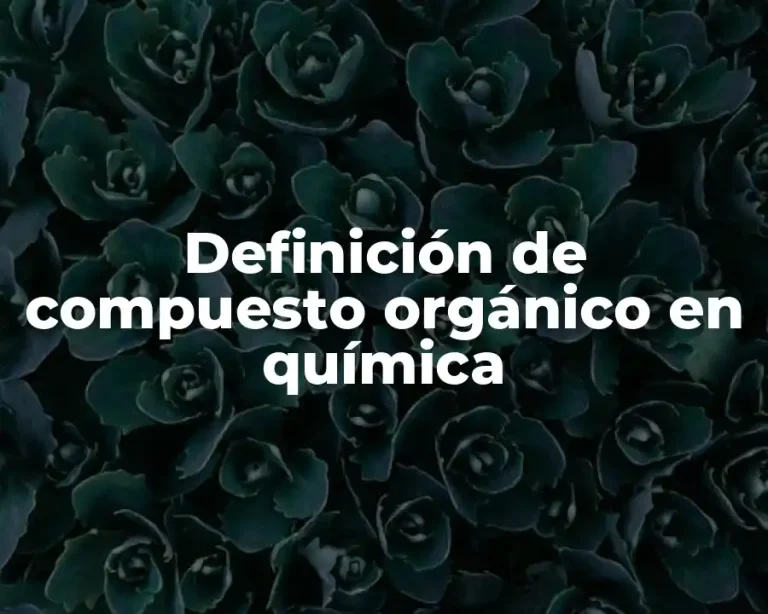 Definición de compuesto orgánico en química