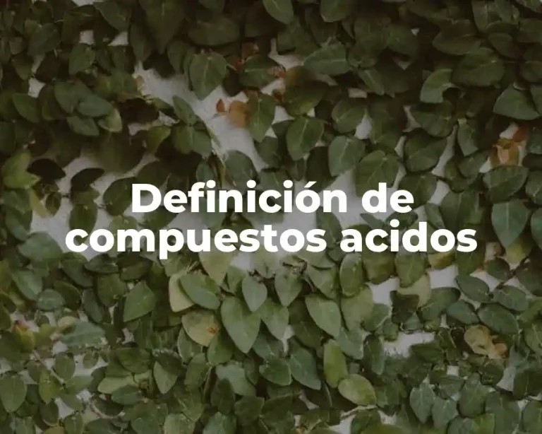 Definición de compuestos acidos