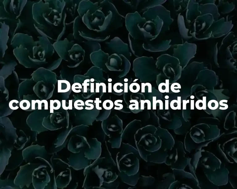 Definición de compuestos anhidridos