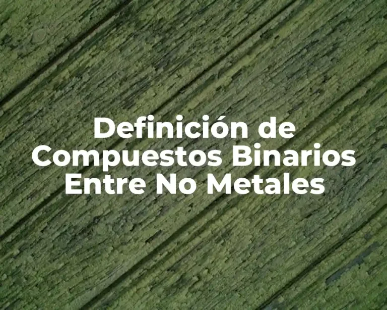 Definición de Compuestos Binarios Entre No Metales