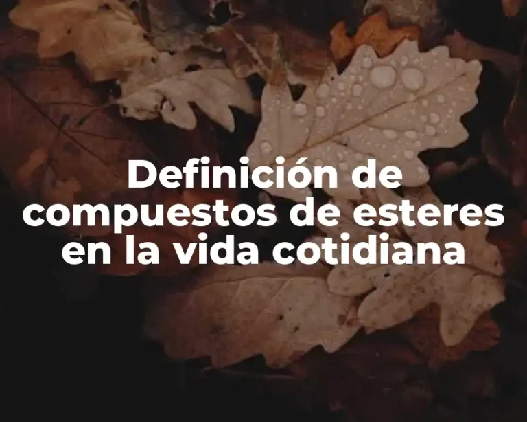 Definición de compuestos de esteres en la vida cotidiana