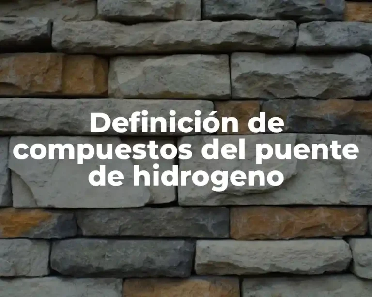 Definición de compuestos del puente de hidrogeno