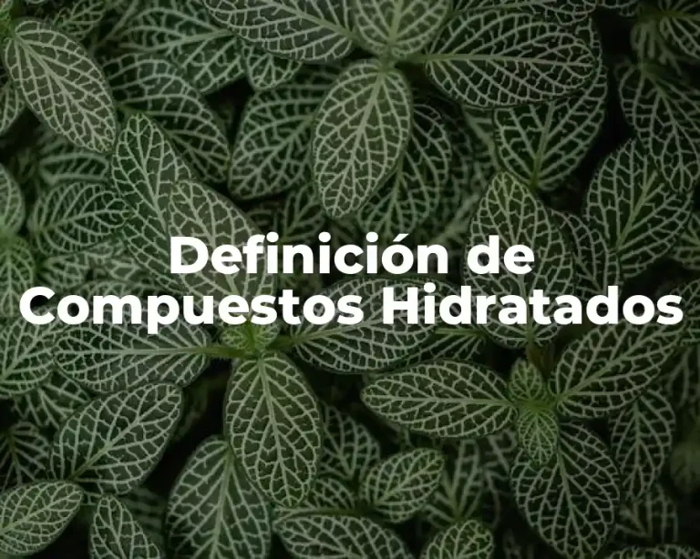 Definición de Compuestos Hidratados