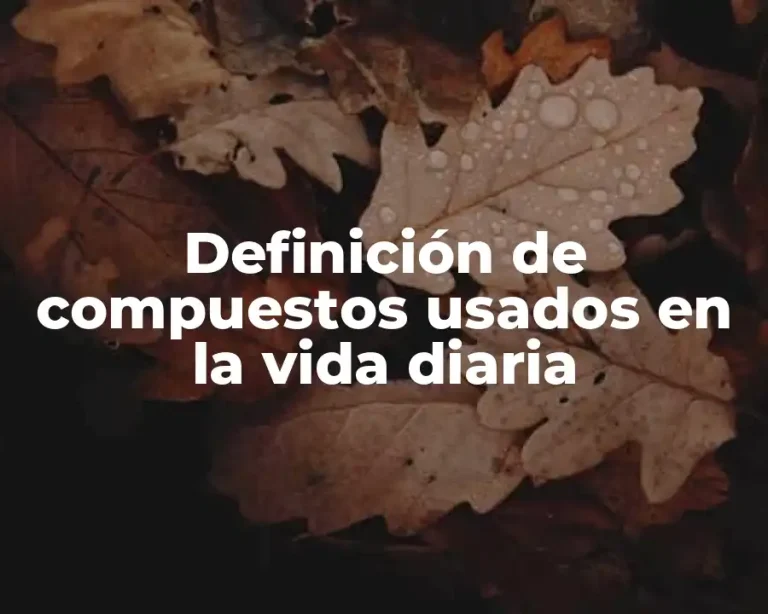 Definición de compuestos usados en la vida diaria