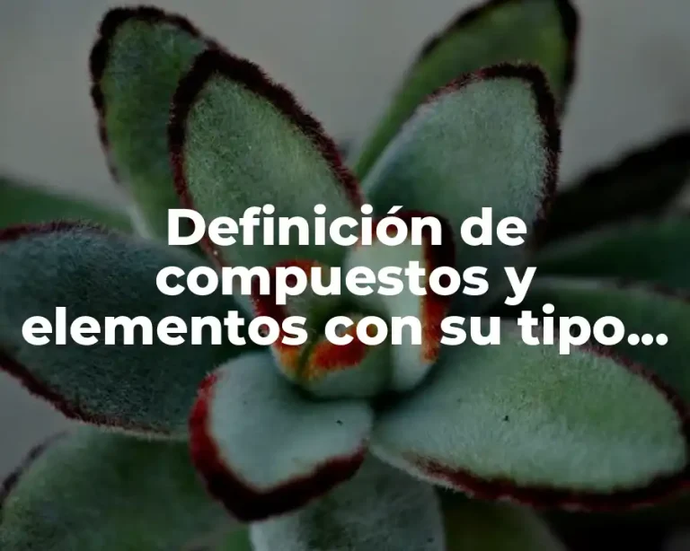 Definición de compuestos y elementos con su tipo de enlace