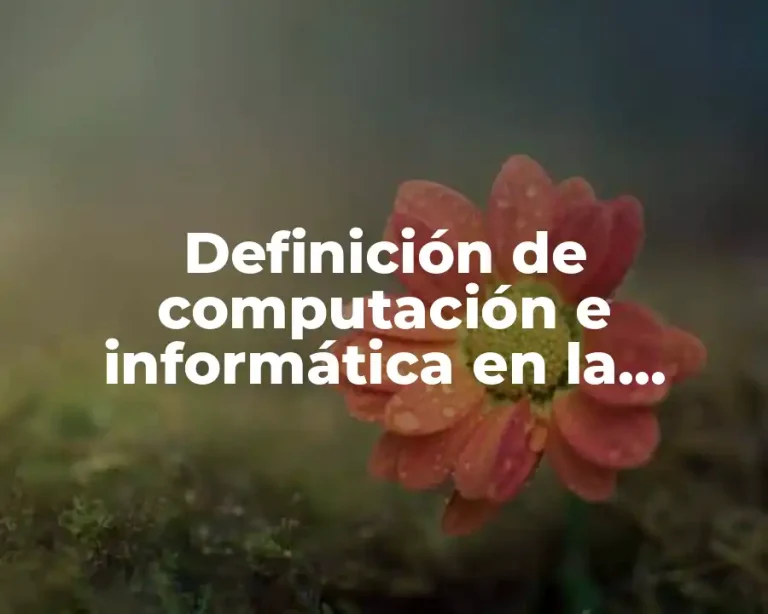 Definición de computación e informática en la escuela