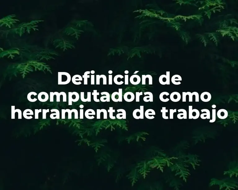 Definición de computadora como herramienta de trabajo