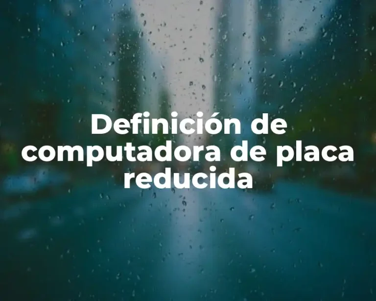 Definición de computadora de placa reducida