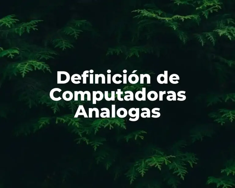 Definición de Computadoras Analogas