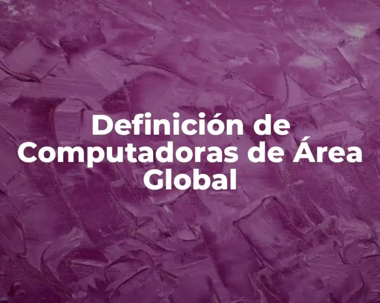 Definición de Computadoras de Área Global