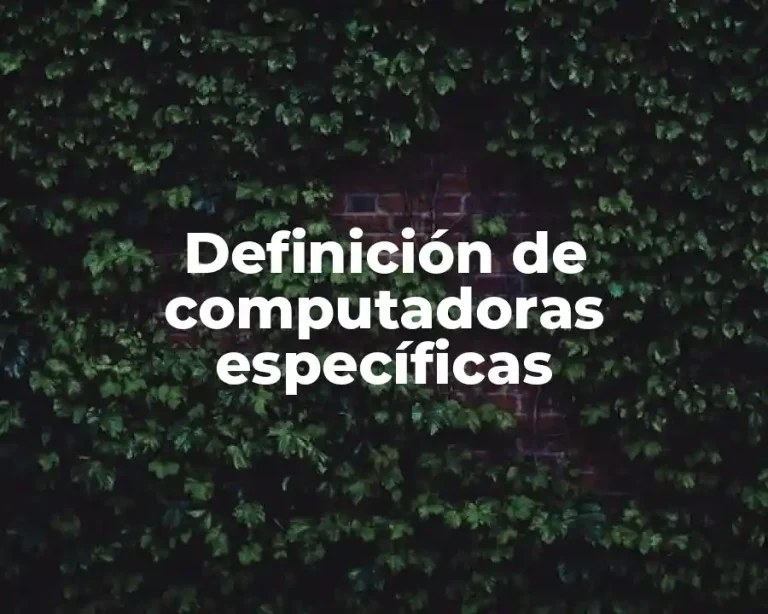 Definición de computadoras específicas