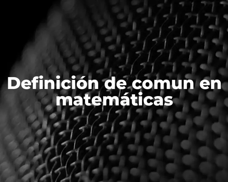Definición de comun en matemáticas