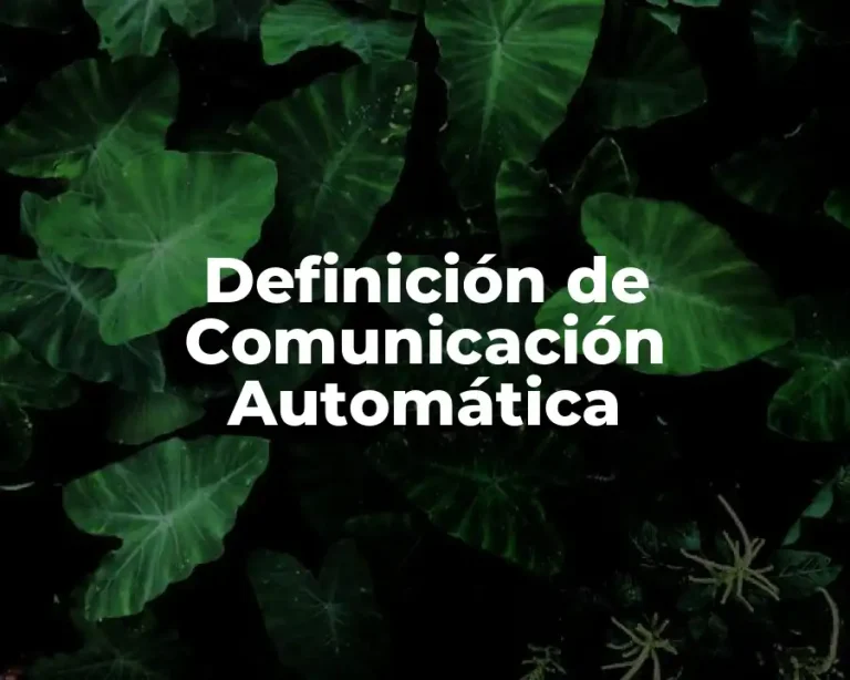 Definición de Comunicación Automática