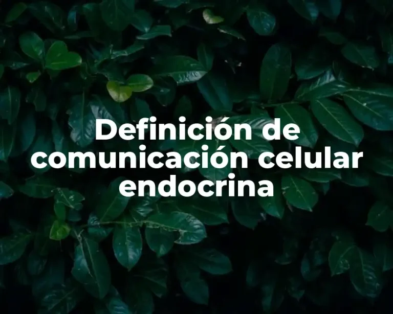 Definición de comunicación celular endocrina
