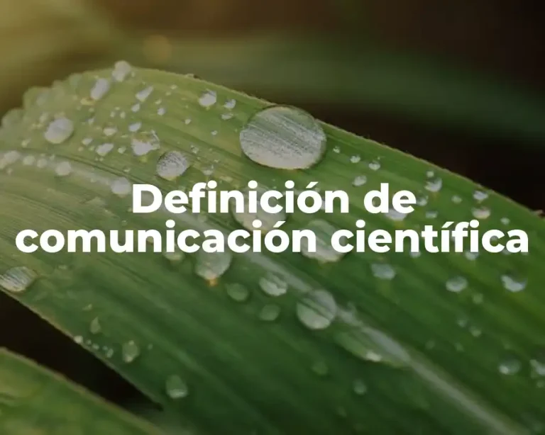 Definición de comunicación científica