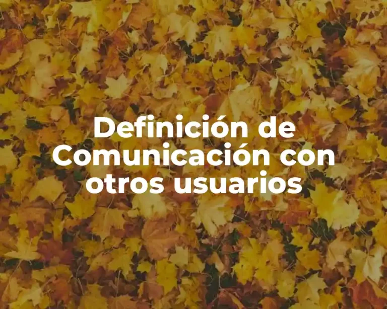 Definición de Comunicación con otros usuarios