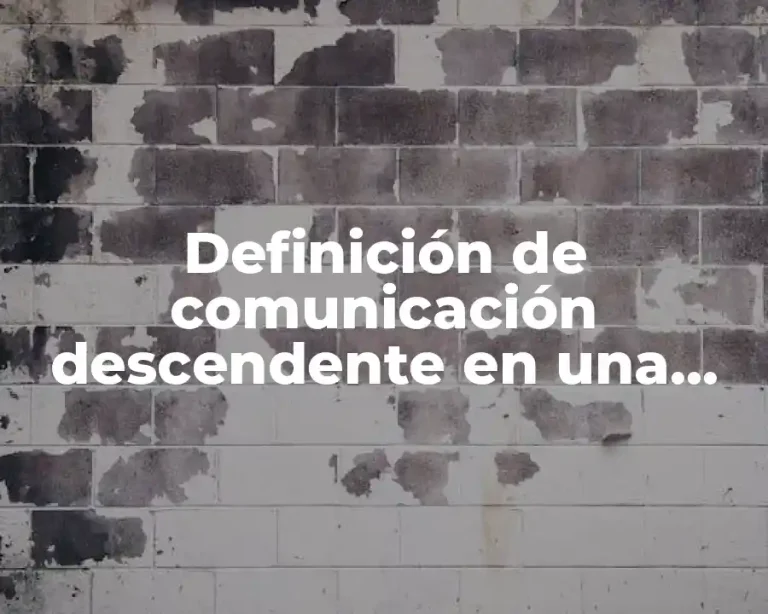 Definición de comunicación descendente en una empresa