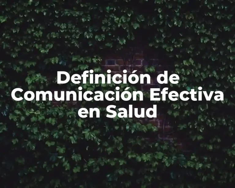 Definición de Comunicación Efectiva en Salud
