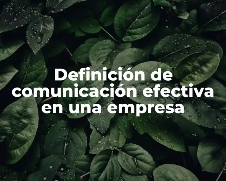 Definición de comunicación efectiva en una empresa