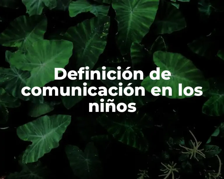 Definición de comunicación en los niños