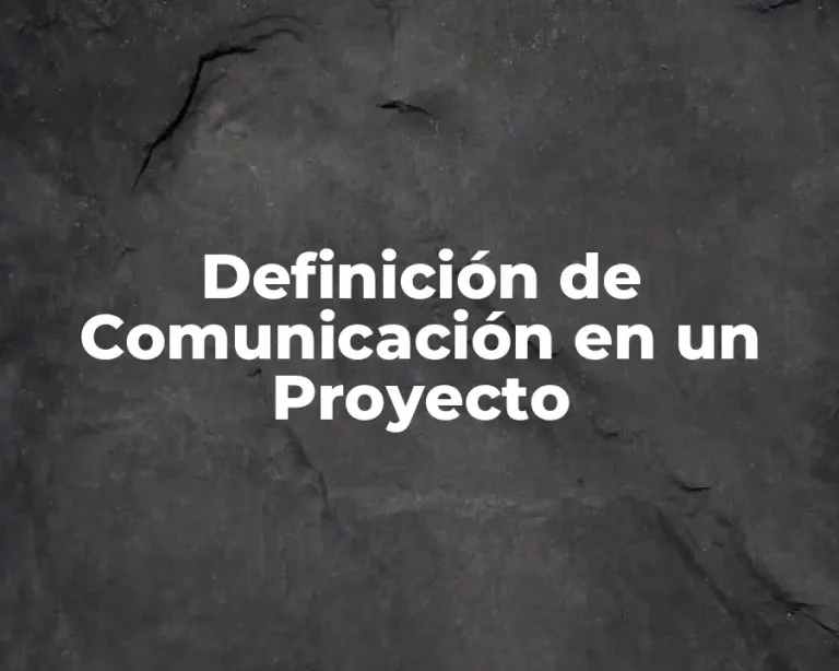 Definición de Comunicación en un Proyecto