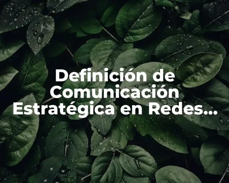 Definición de Comunicación Estratégica en Redes Sociales