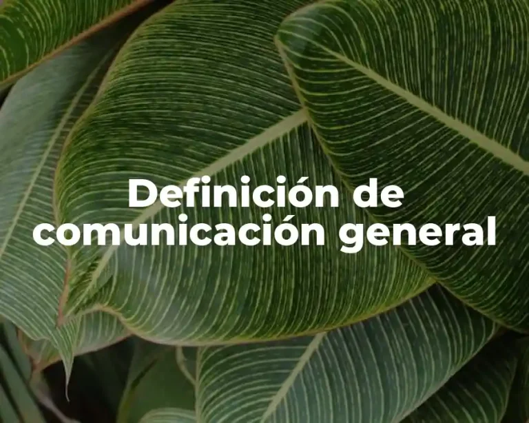 Definición de comunicación general