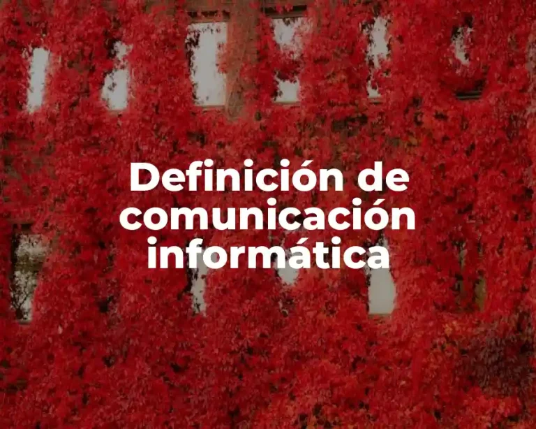 Definición de comunicación informática