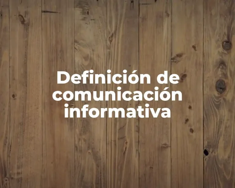 Definición de comunicación informativa