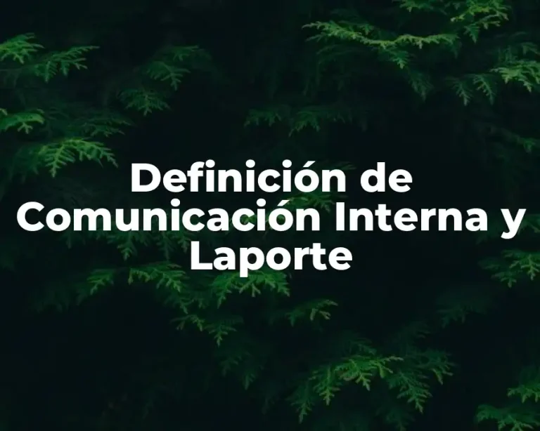 Definición de Comunicación Interna y Laporte