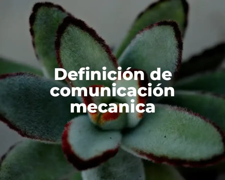 Definición de comunicación mecanica