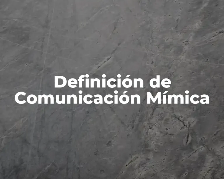 Definición de Comunicación Mímica