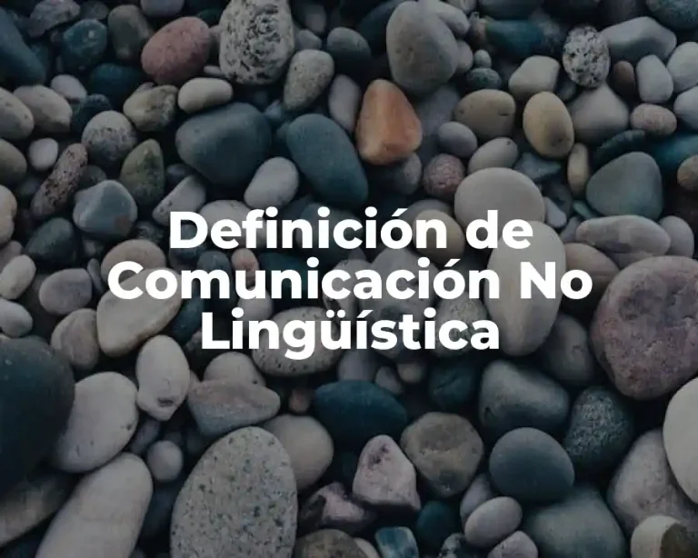 Definición de Comunicación No Lingüística
