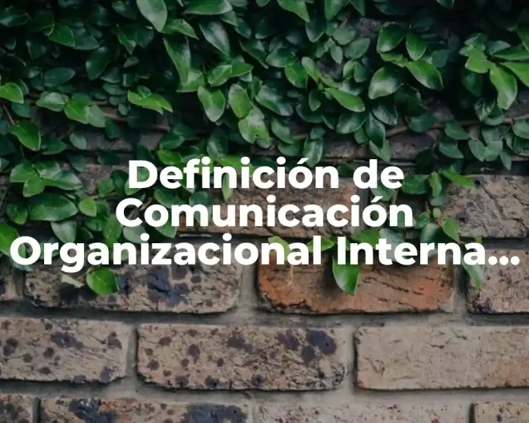 Definición de Comunicación Organizacional Interna y Externa