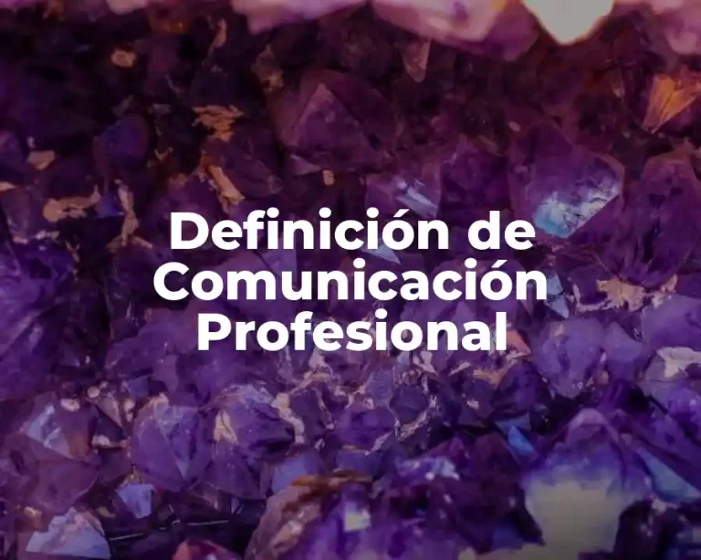Definición de Comunicación Profesional