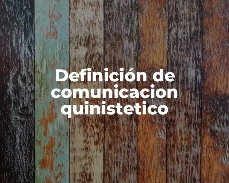 Definición de comunicacion quinistetico