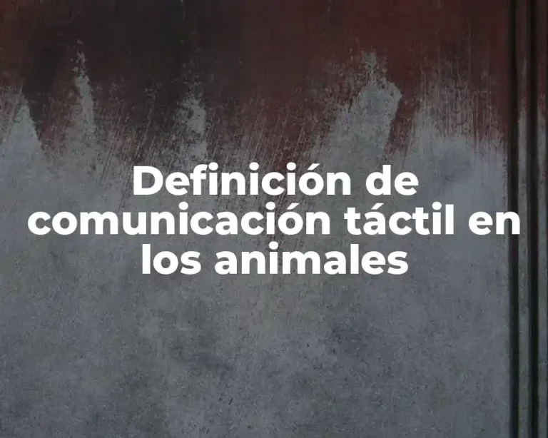 Definición de comunicación táctil en los animales