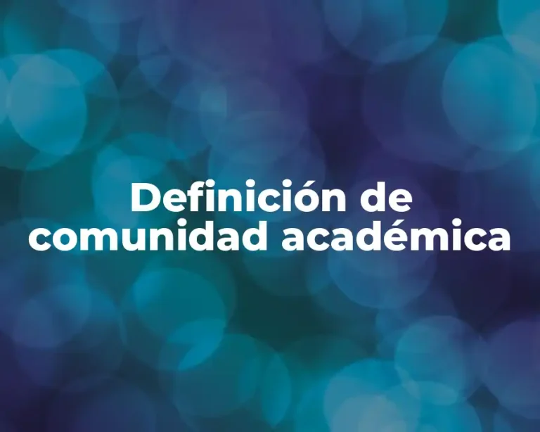 Definición de comunidad académica