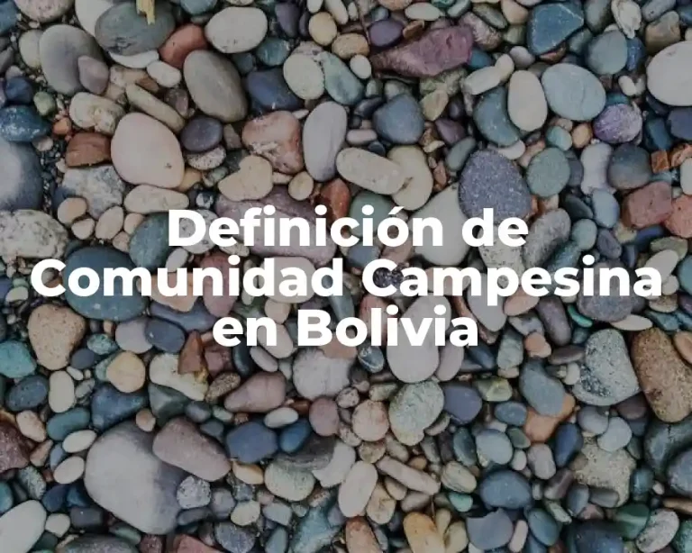Definición de Comunidad Campesina en Bolivia