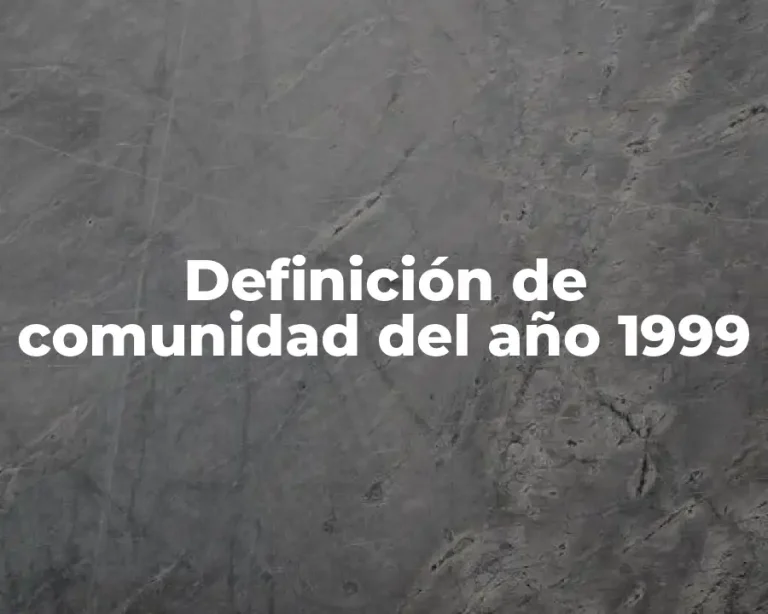 Definición de comunidad del año 1999